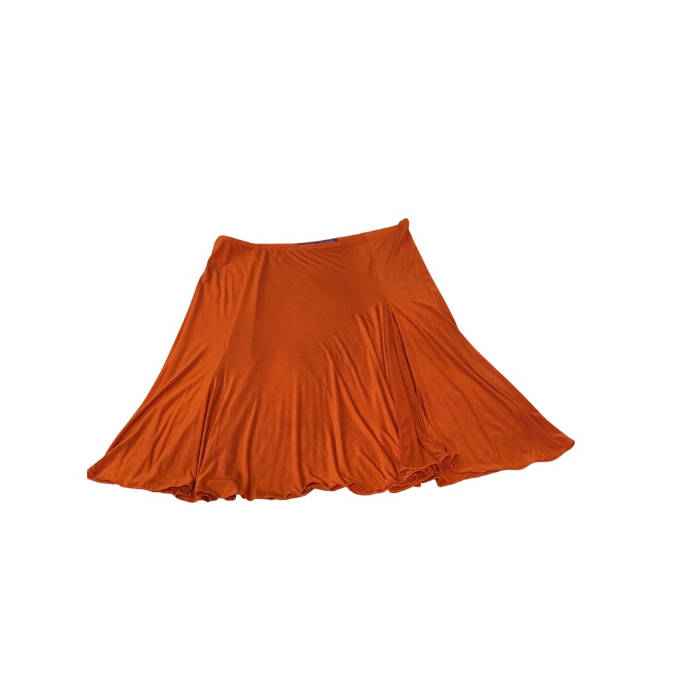 Ralph Lauren Collection Women's Orange Viscose Stretch A-Line Flare Skirt Sz 10